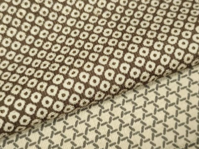 平和屋本店■極上 紬 反物 着尺 めがね織 金彩 八掛付き 逸品 未使用 DZAA11131kh5