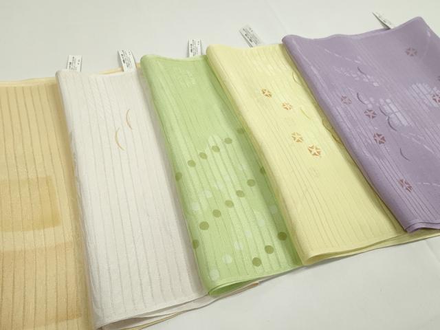平和屋本店■夏物 和装小物 帯揚げ5枚 正絹 逸品 未使用 DZAA11144kh5