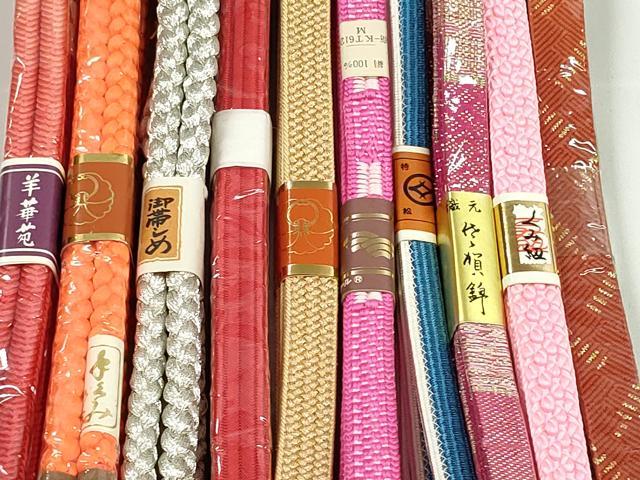 平和屋本店■和装小物 帯締め10本 佐賀錦 奈良組 くみ紐 金銀糸 逸品 未使用 DZAA11159kh5