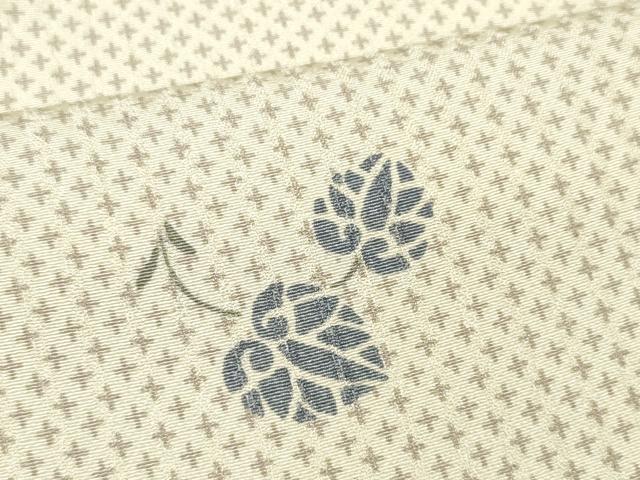 平和屋本店■小紋 反物 着尺 絹ちりめん 葵 逸品 未使用 DZAA11171kh5