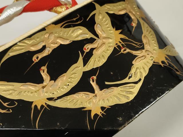 平和屋本店■和装小物 ぽっくり下駄 こっぽり・おこぼ下駄 畳風 金蒔絵 群れ鶴 逸品 DZAA11205kh5