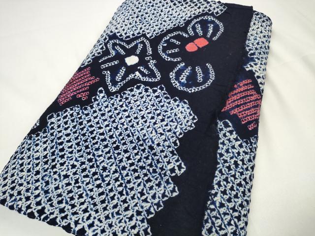 平和屋本店∴極上 夏物 浴衣 有松鳴海絞り 反物 着尺 花繋ぎ 綿 逸品 未使用 DZAA11244kh5