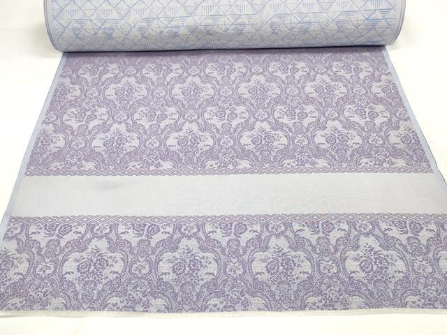 平和屋本店●極上 お召 反物 着尺 洋花文 逸品 未使用 DZAA11272kh5