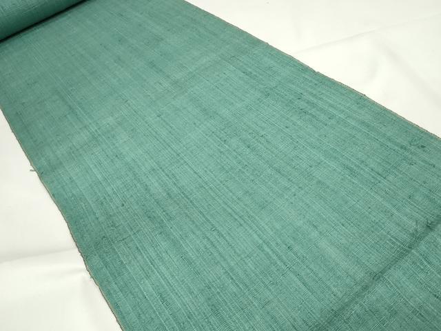平和屋本店■希少 浦野理一 経節紬 反物 着尺 青緑色 三越扱い 逸品 未使用 DZAA11274kh5