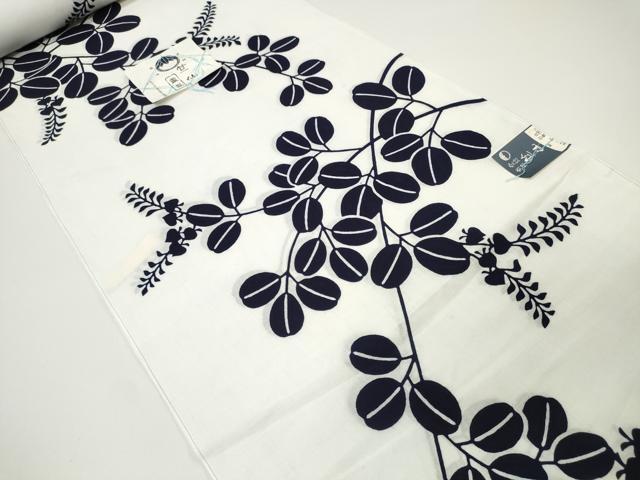 平和屋本店■夏物 竺仙鑑製 浴衣 反物 着尺 萩 証紙付き 三越扱い 綿 逸品 未使用 DZAA11288kh5