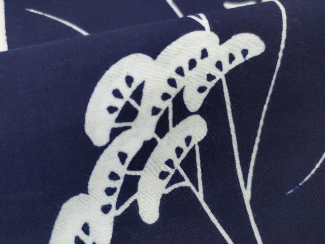 平和屋本店∴夏物 竺仙鑑製 浴衣 反物 着尺 草花 証紙付き 綿 逸品 未使用 DZAA11290kh5