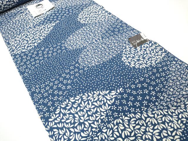 平和屋本店∴夏物 竺仙鑑製 浴衣 反物 着尺 花尽くし 証紙付き 綿 逸品 未使用 DZAA11296kh5