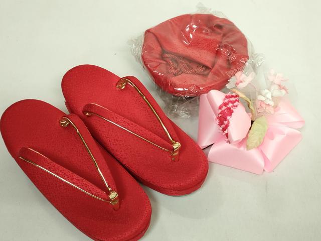 平和屋本店■極上 七五三 女の子 3歳 被布 草履 巾着 髪飾り 小物セット 駒刺繍 絞り 箱付き 逸品 未使用 DZAA11384kh5