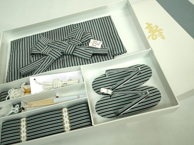 平和屋本店■極上 七五三 男の子 3歳 行灯袴 小物セット 縞 箱付き 逸品 未使用 DZAA11386kh5
