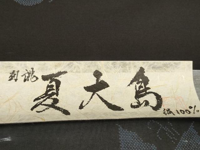 平和屋本店*極上 夏物 夏大島 反物 着尺 舞蝶文 証紙付き 逸品 未使用 DZAA11487kh5