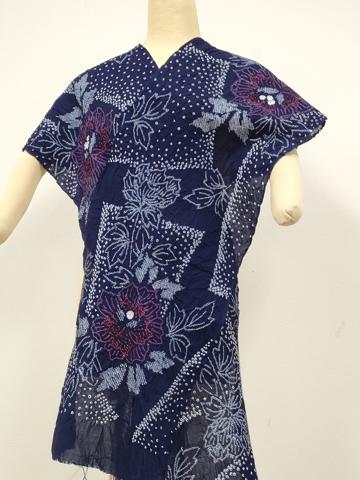 平和屋本店∴極上 夏物 浴衣 有松鳴海絞り 反物 着尺 湯のし前 色紙花文 綿 逸品 未使用 DZAA11563kh6