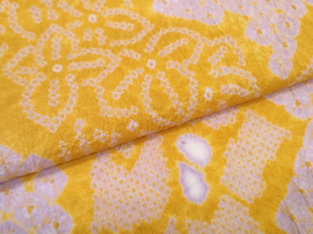 平和屋本店∴極上 夏物 浴衣 有松鳴海絞り 反物 着尺 花繋ぎ 綿 逸品 未使用 DZAA11573kh6
