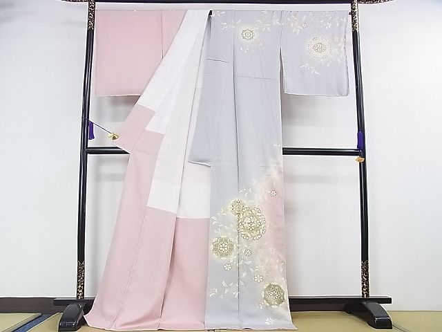平和屋本店■極上 訪問着 駒刺繍 枝垂れ花 暈し染め 金彩 逸品 未使用 DZAA1157kh4 - 平和屋