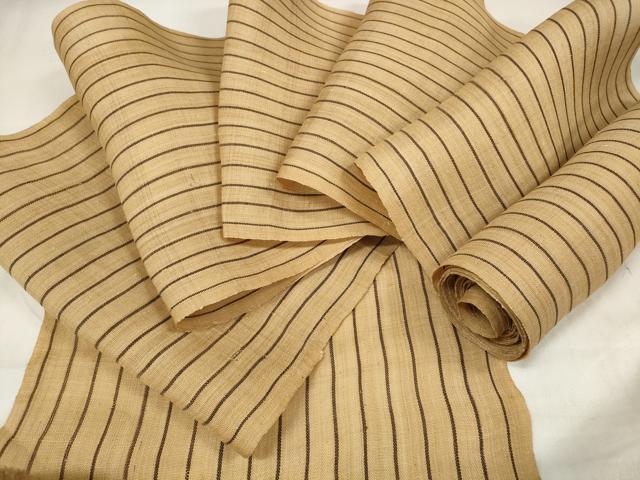 平和屋本店●極上 夏物 芭蕉布 手積み芭蕉糸100% 反物 縞 麻 逸品 未使用 DZAA11677kh6