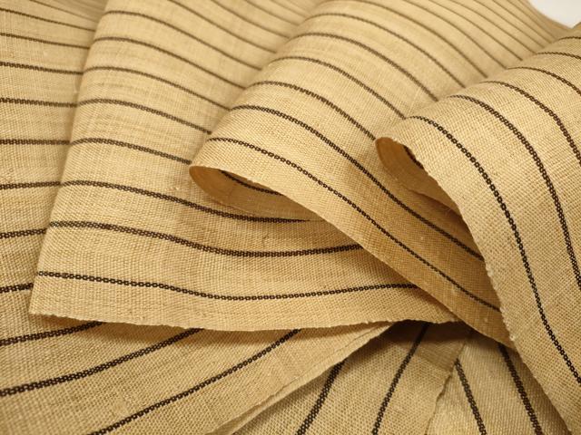 平和屋本店●極上 夏物 芭蕉布 手積み芭蕉糸100% 反物 縞 麻 逸品 未使用 DZAA11677kh6