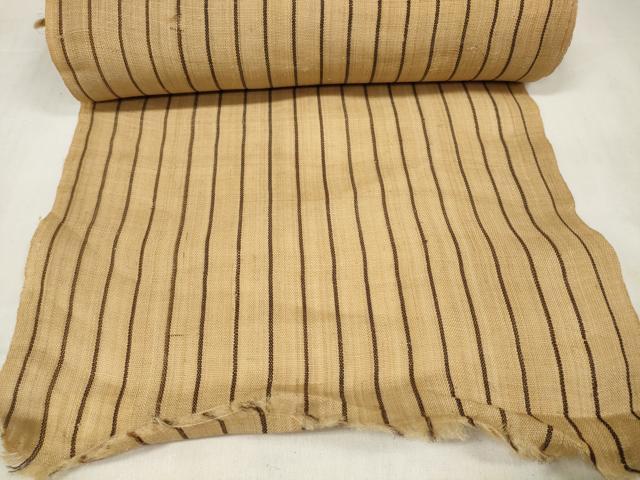 平和屋本店●極上 夏物 芭蕉布 手積み芭蕉糸100% 反物 縞 麻 逸品 未使用 DZAA11677kh6