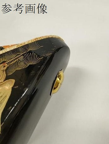 平和屋着物●極上 和装小物 ぽっくり下駄 こっぽり・おこぼ下駄 畳表 金蒔絵 群れ鶴松文 21.0cm 逸品 未使用 DZAA11711kh6