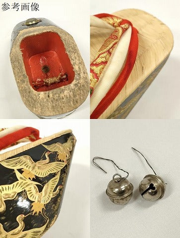 平和屋着物●極上 和装小物 ぽっくり下駄 こっぽり・おこぼ下駄 畳表 金蒔絵 千羽鶴 箱付き 20.0cm 逸品 DZAA11712kh6