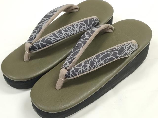 平和屋着物●極上 和装小物 菱屋 Calen Blosso カレンブロッソ カフェ草履 箱付き Мサイズ 24.0cm 逸品 未使用 DZAA11741kh6
