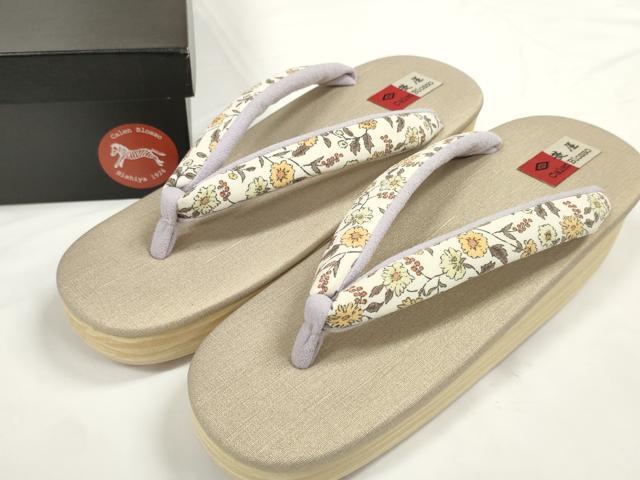 平和屋着物●極上 和装小物 菱屋 Calen Blosso カレンブロッソ カフェ草履 箱付き Lサイズ 25.0cm 逸品 未使用 DZAA11742kh6