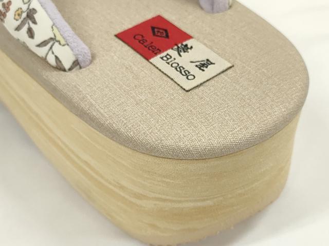 平和屋着物●極上 和装小物 菱屋 Calen Blosso カレンブロッソ カフェ草履 箱付き Lサイズ 25.0cm 逸品 未使用 DZAA11742kh6