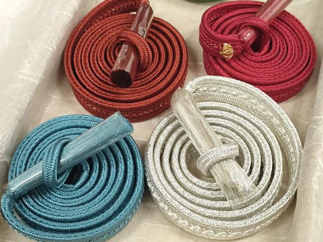 平和屋本店●極上 国際的伝統工芸作家 十二代・藤林徳扇 苑寿 帯締め12本/7本 共箱付き 逸品 DZAA11770kh6
