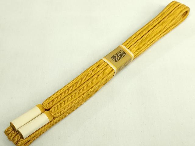 平和屋着物●極上 有職組紐道明 帯締め 冠組 山吹茶色 宮内庁御用 国立博物館御用 東京芸術大学御用 逸品 未使用 DZAA11905kh6
