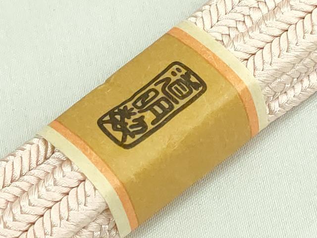 平和屋着物●極上 有職組紐道明 帯締め 冠組 赤白橡 宮内庁御用 国立博物館御用 東京芸術大学御用 逸品 未使用 DZAA11915kh6
