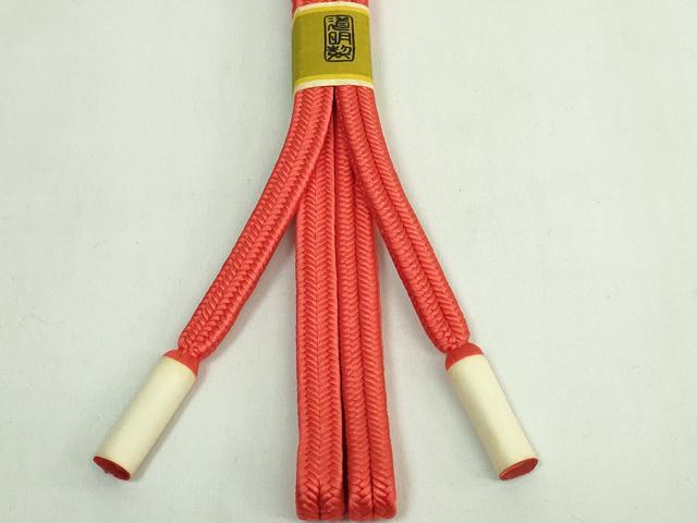 平和屋着物●極上 有職組紐道明 帯締め 冠組 中紅 宮内庁御用 国立博物館御用 東京芸術大学御用 逸品 未使用 DZAA11920kh6
