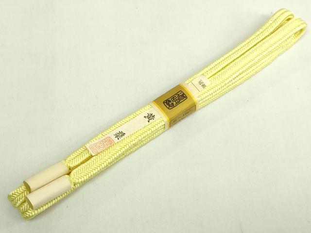 平和屋着物●極上 有職組紐道明 帯締め 冠組 黄蘗 宮内庁御用 国立博物館御用 東京芸術大学御用 逸品 未使用 DZAA11946kh6