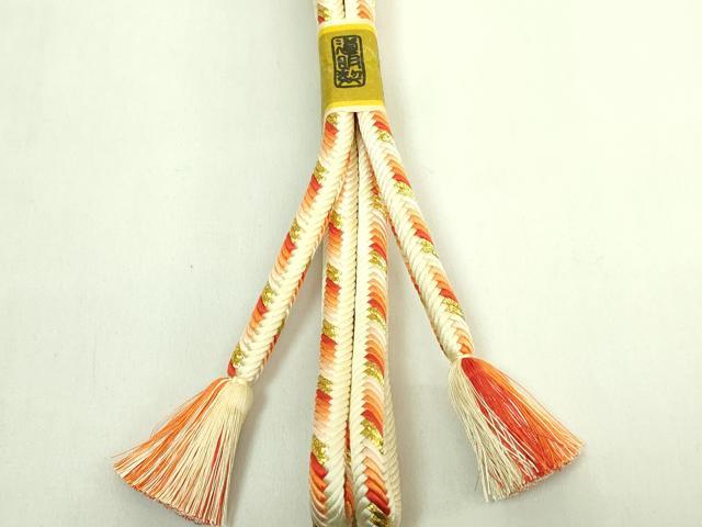 平和屋着物●極上 有職組紐道明 帯締め 奈良組 丸胡蝶 金糸 宮内庁御用 国立博物館御用 東京芸術大学御用 逸品 未使用 DZAA11973kh6