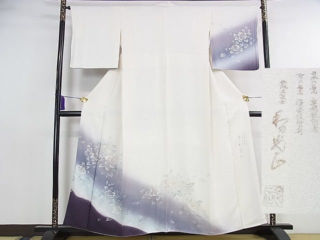 平和屋本店■極上 金彩友禅 卓越技能者・名工・和田光正 訪問着 仏桑花 ハイビスカス 暈し染め 金銀彩 逸品 DZAA1201kh4 - 平和屋