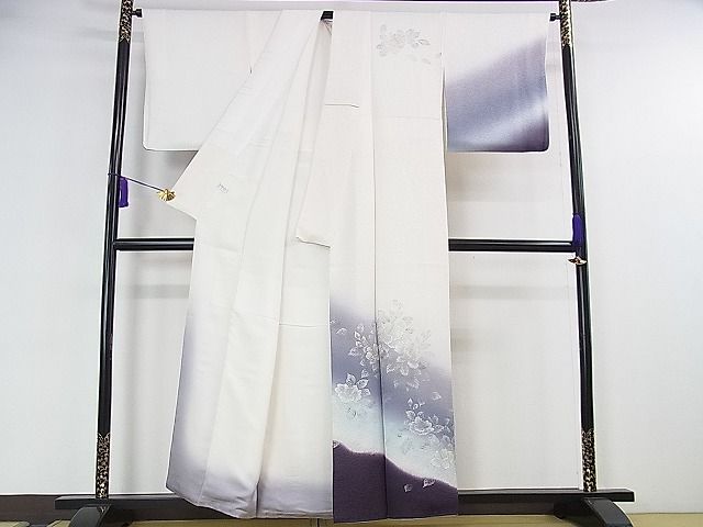 平和屋本店■極上 金彩友禅 卓越技能者・名工・和田光正 訪問着 仏桑花 ハイビスカス 暈し染め 金銀彩 逸品 DZAA1201kh4 - 平和屋