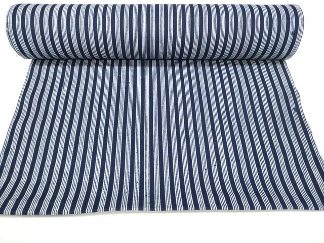 平和屋着物●極上 夏物 竺仙鑑製 浴衣 反物 着尺 間道 綿 証紙付き 逸品 未使用 DZAA12025kh6