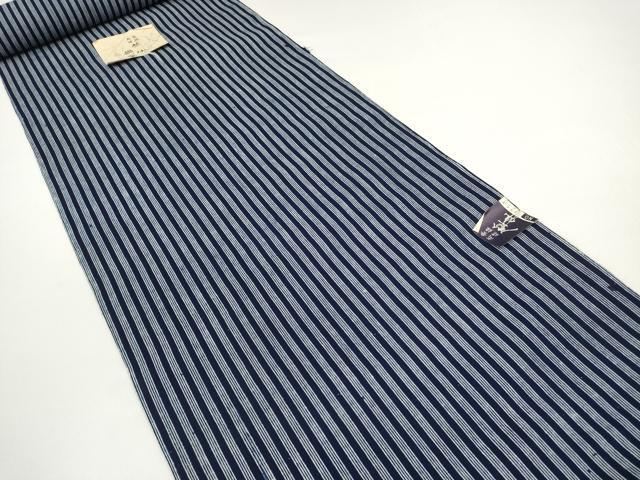 平和屋着物●極上 夏物 竺仙鑑製 浴衣 反物 着尺 間道 綿 証紙付き 逸品 未使用 DZAA12025kh6