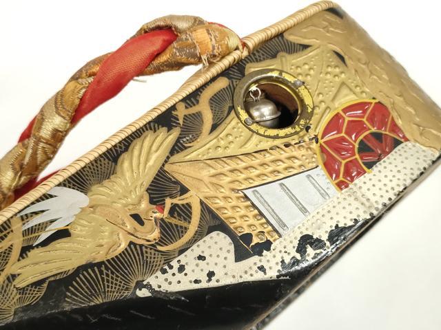 平和屋着物●極上 和装小物 ぽっくり下駄 おこぼ・こっぽり下駄 畳表 金蒔絵 御所車飛鶴松文 19.5cm 逸品 DZAA12031kh6