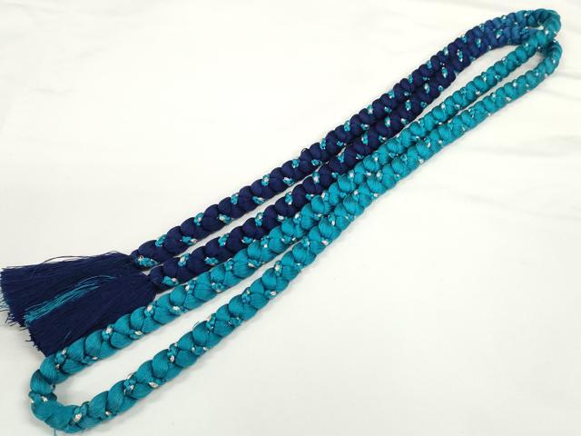 平和屋着物●和装小物 帯締め 振袖用 丸組 グラデーション 銀糸 逸品 DZAA12042kh6