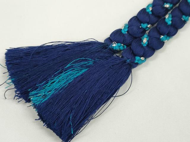 平和屋着物●和装小物 帯締め 振袖用 丸組 グラデーション 銀糸 逸品 DZAA12042kh6