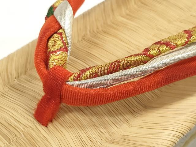 平和屋着物●極上 和装小物 ぽっくり下駄 こっぽり・おこぼ下駄 畳表 金蒔絵 御所車飛鶴松文 箱付き 20cm 逸品 DZAA12047kh6