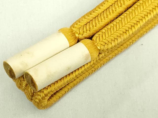 平和屋着物●極上 有職組紐道明 帯締め 冠組 山吹色 宮内庁御用 国立博物館御用 東京芸術大学御用 逸品 未使用 DZAA12094kh6