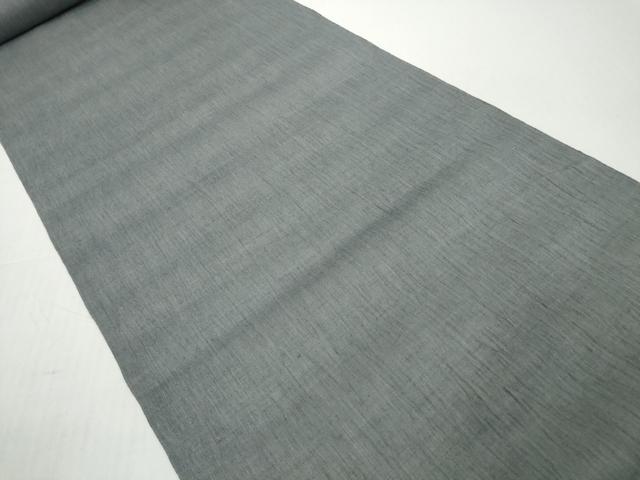 平和屋着物●極上 男性 夏物 本場小千谷ちぢみ 反物 着尺 鈍色 証紙付き キングサイズ 麻 逸品 未使用 DZAA12134kh6