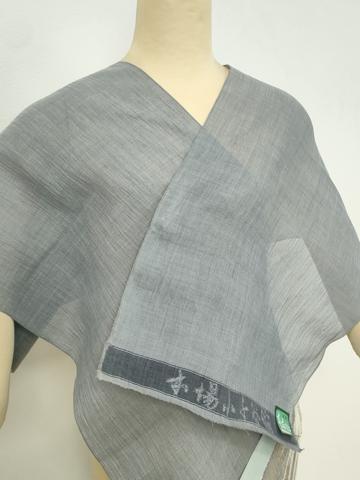 平和屋着物●極上 夏物 本場小千谷ちぢみ 反物 着尺 墨色 証紙付き 麻 逸品 未使用 DZAA12138kh6