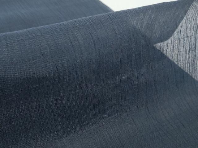 平和屋着物●極上 夏物 本場小千谷ちぢみ 反物 着尺 青褐色 麻 逸品 未使用 DZAA12140kh6