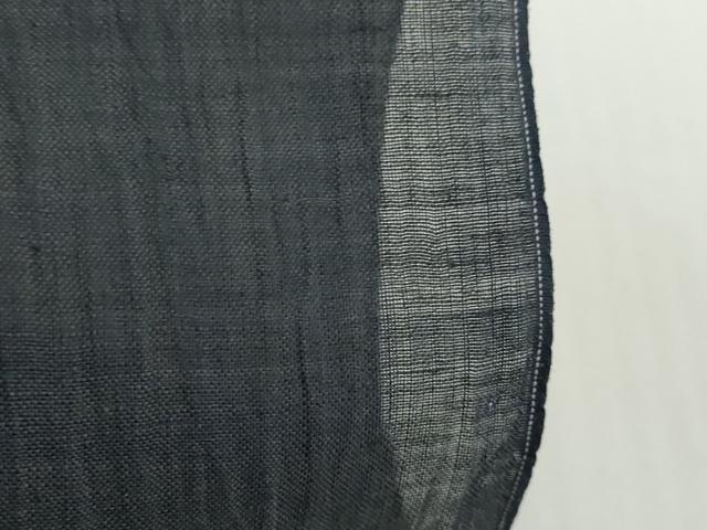 平和屋着物●極上 夏物 本場小千谷ちぢみ 反物 着尺 藍鉄色 証紙付き 麻 逸品 未使用 DZAA12148kh6