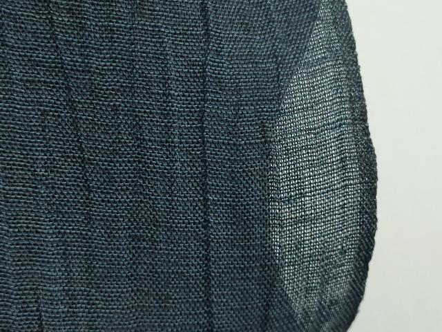 平和屋着物●極上 男性 夏物 近江ちぢみ 反物 着尺 鉄御納戸色 麻 逸品 未使用 DZAA12149kh6