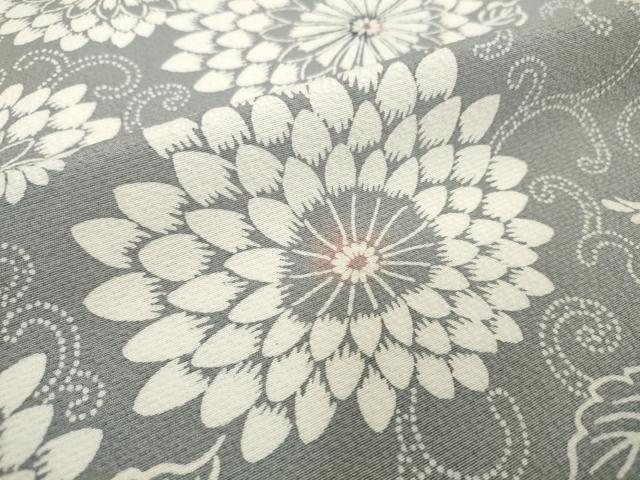 平和屋着物●極上 小紋 反物 着尺 松煙染 菊唐草 逸品 未使用 DZAA12152kh6