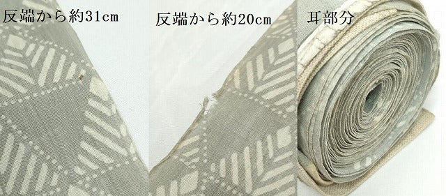 平和屋着物●極上 夏物 本場小千谷ちぢみ 越後型松煙染 紺仁 十一代 松井均 反物 着尺 鱗文 吉新織物謹製 証紙付 逸品 未使用 DZAA12179kh6