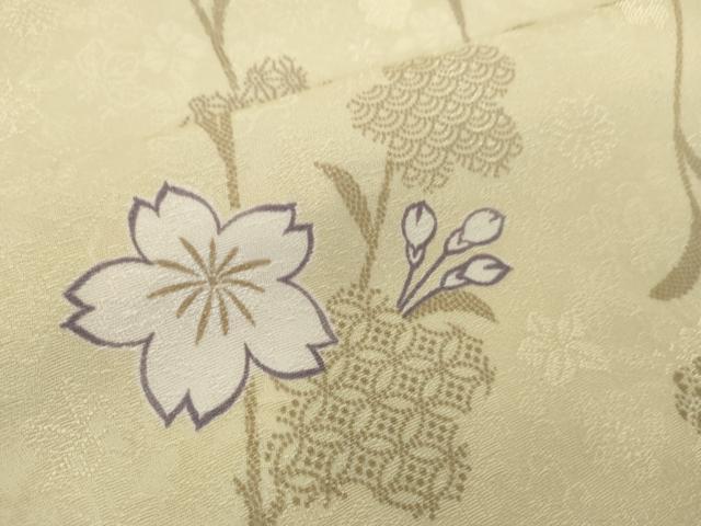平和屋着物●極上 小紋 反物 着尺 枝桜 逸品 未使用 DZAA12194kh6