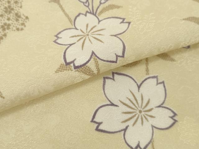 平和屋着物●極上 小紋 反物 着尺 枝桜 逸品 未使用 DZAA12194kh6