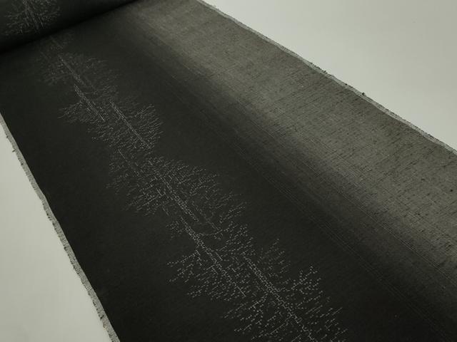 平和屋着物●極上 結城紬 反物 着尺 80亀甲 樹林文 証紙付き 逸品 未使用 DZAA12208kh6